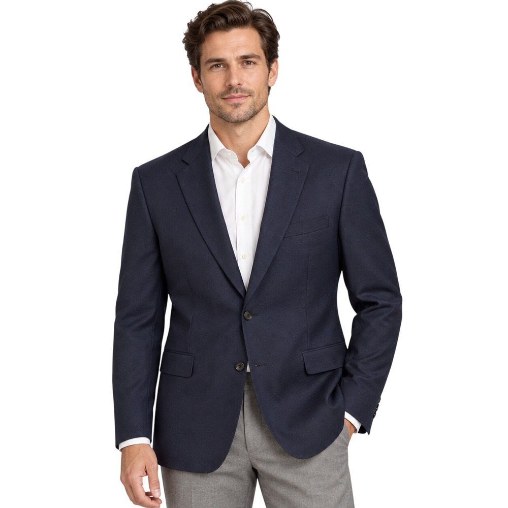Paul Stuart Navy Wool Blazer Sport Coat 2 Button Classic Preppy Mens ~42R